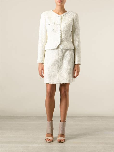 white chanel ski suit|tweed chanel suit women.